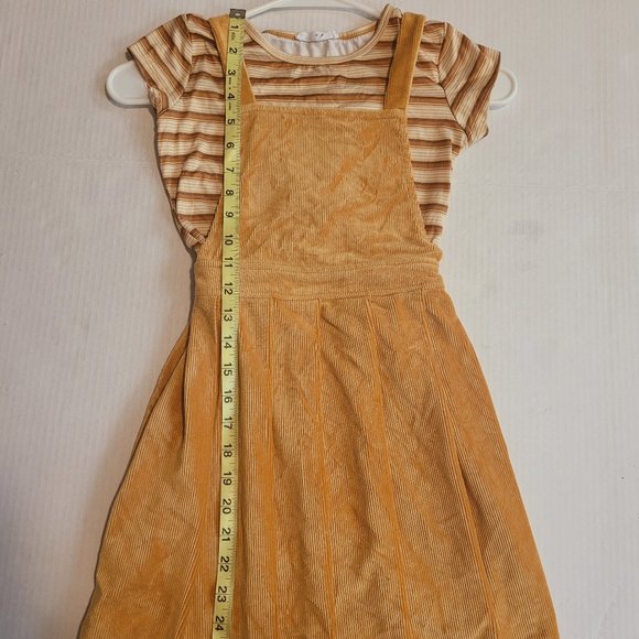 Beautees Girl Goldish Yellow Skirt Jumper and Matching Shirt- Size 7/8 - Picture 1 of 9